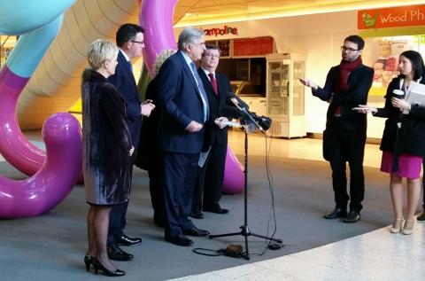 Premier, Minister and Melbourne Genomics addressing the media